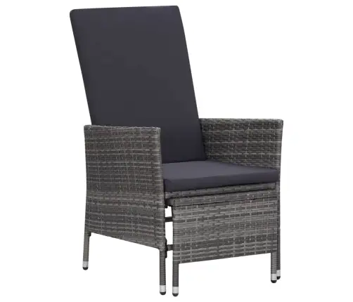 3-Daļīgs Dārza Atpūtas Mēbeļu Komplekts, Pelēka Pe Rotangpalma Vidaxl