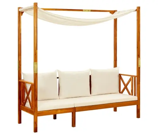 Dārza Sols Ar Galdu Un Kāju Balstiem, Akācijas Masīvkoks Vidaxl