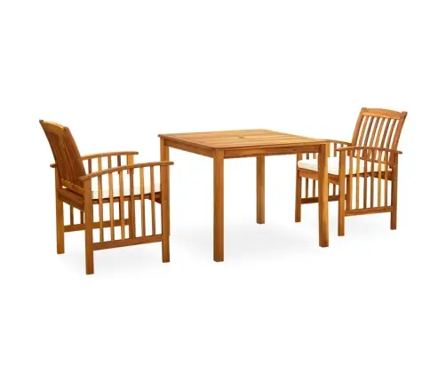 3-Osaline Aiamööblikomplekt Patjadega, Akaatsiapuit