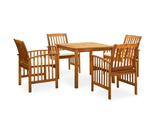 5-Osaline Aiamööblikomplekt Patjadega, Akaatsiapuit