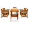 3058093  9 Piece Garden Dining Set With Cushions Solid Acacia Wood (45963+312130+2X312131) Vidaxl