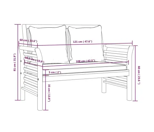 4-Daļīgs Dārza Atpūtas Mēbeļu Komplekts Ar Matračiem, Akācija Vidaxl