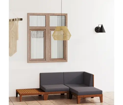 4-Daļīgs Dārza Atpūtas Mēbeļu Komplekts Ar Matračiem, Akācija Vidaxl