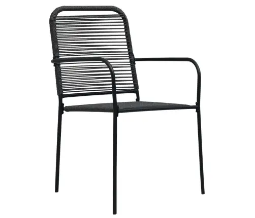 3-Osaline Aiamööblikomplekt, Puuvillast Nöör Ja Teras, Must