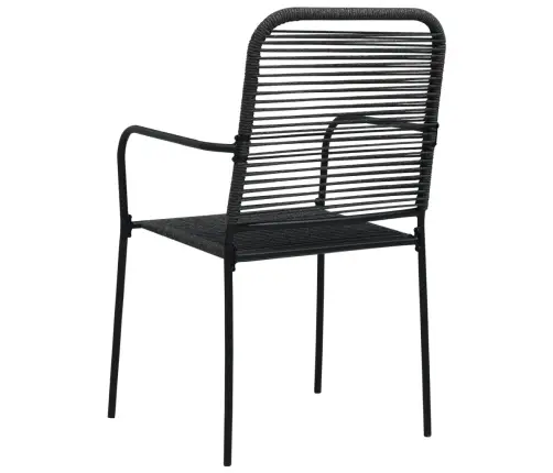 7-Osaline Aiamööblikomplekt, Puuvillast Nöör Ja Teras, Must