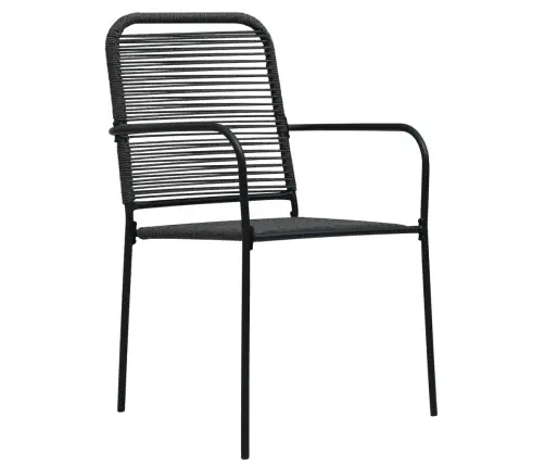 Sodo Valgomojo Komplektas, 7 Dalių, Juodas, Virvė Ir Plienas