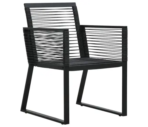 3-Daļīgs Dārza Mēbeļu Komplekts, Pvc Rotangpalma, Melns Vidaxl