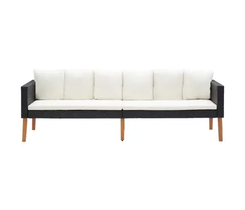 4-Daļīgs Dārza Atpūtas Mēbeļu Komplekts Ar Matračiem, Pe, Melns Vidaxl