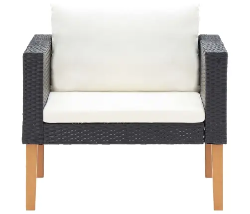 4-Daļīgs Dārza Atpūtas Mēbeļu Komplekts Ar Matračiem, Pe, Melns Vidaxl