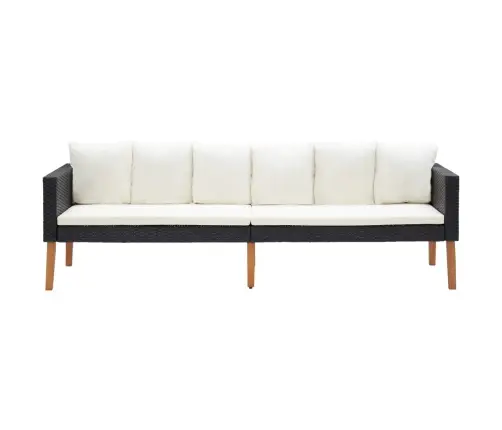 Poilsio Komplektas Su Pagalvėmis, 2 Dalių, Juodas, Poliratanas