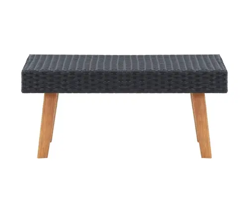 2-Osaline Aiamööblikomplekt Patjadega, Polürotang, Must