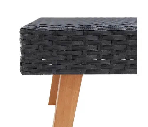 2-Osaline Aiamööblikomplekt Patjadega, Polürotang, Must