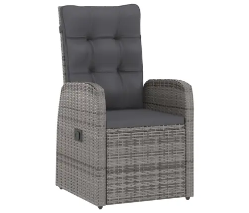 9-Daļīgs Dārza Mēbeļu Komplekts Ar Matračiem, Pelēks Pe Pinums Vidaxl