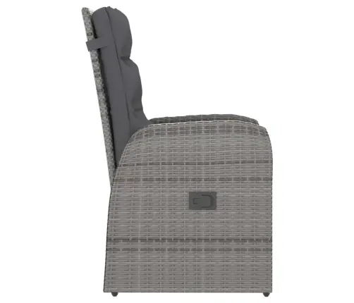 9-Daļīgs Dārza Mēbeļu Komplekts Ar Matračiem, Pelēks Pe Pinums Vidaxl