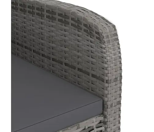 9-Daļīgs Dārza Mēbeļu Komplekts Ar Matračiem, Pelēks Pe Pinums Vidaxl