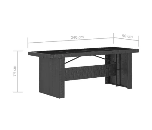 7-Daļīgs Dārza Mēbeļu Komplekts, Matrači, Melna Pe Rotangpalma Vidaxl