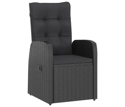 7-Daļīgs Dārza Mēbeļu Komplekts, Matrači, Melna Pe Rotangpalma Vidaxl