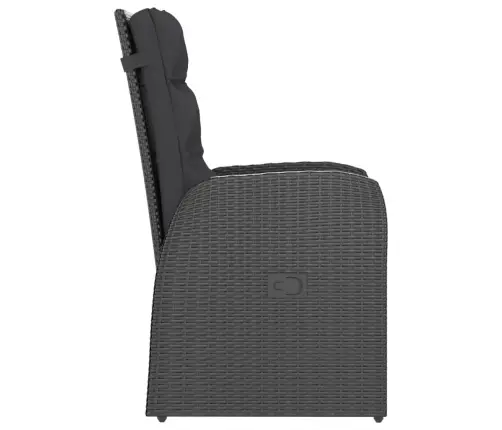 7-Daļīgs Dārza Mēbeļu Komplekts, Matrači, Melna Pe Rotangpalma Vidaxl