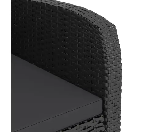 7-Daļīgs Dārza Mēbeļu Komplekts, Matrači, Melna Pe Rotangpalma Vidaxl