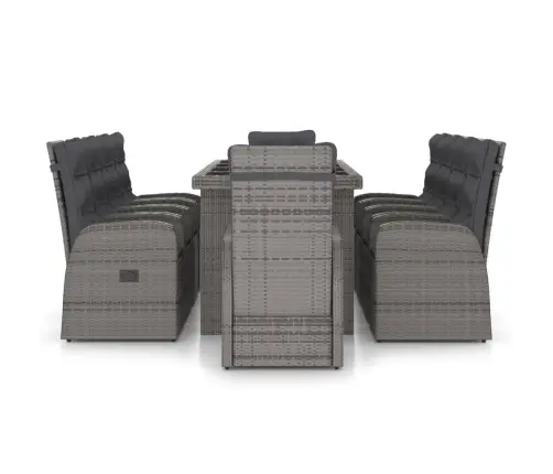 11-Osaline Aiamööblikomplekt Patjadega, Polürotang, Hall