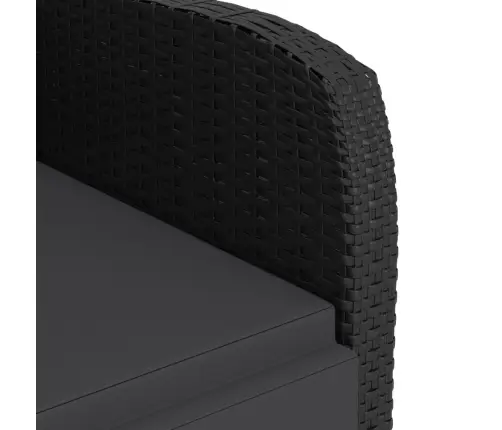11-Daļīgs Dārza Mēbeļu Komplekts, Matrači, Melna Pe Rotangpalma Vidaxl