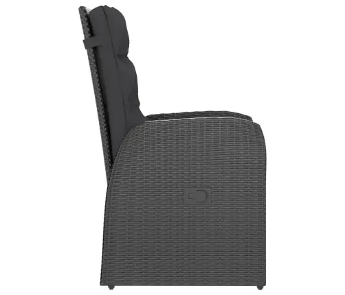 11-Daļīgs Dārza Mēbeļu Komplekts, Matrači, Melna Pe Rotangpalma Vidaxl