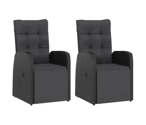 11-Daļīgs Dārza Mēbeļu Komplekts, Matrači, Melna Pe Rotangpalma Vidaxl