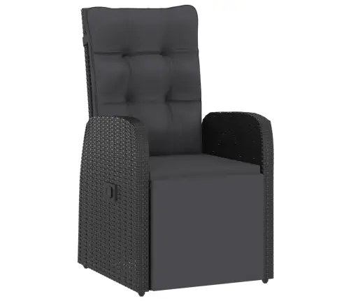 11-Daļīgs Dārza Mēbeļu Komplekts, Matrači, Melna Pe Rotangpalma Vidaxl