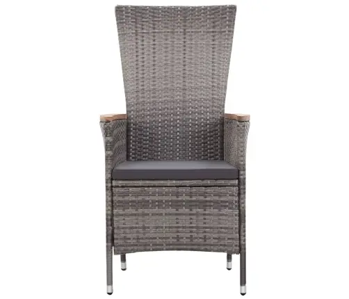 3-Osaline Aiamööblikomplekt Patjadega, Polürotang, Hall