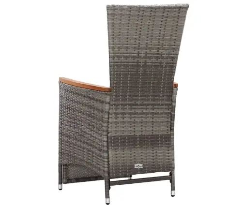 3-Osaline Aiamööblikomplekt Patjadega, Polürotang, Hall