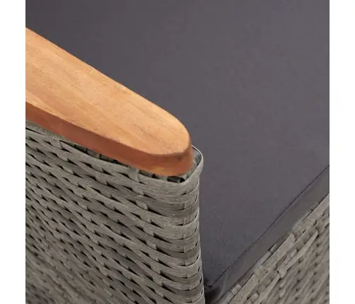 3-Osaline Aiamööblikomplekt Patjadega, Polürotang, Hall