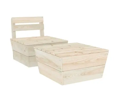 2-Daļīgs Dārza Atpūtas Mēbeļu Komplekts, Impregnēts Egles Koks Vidaxl