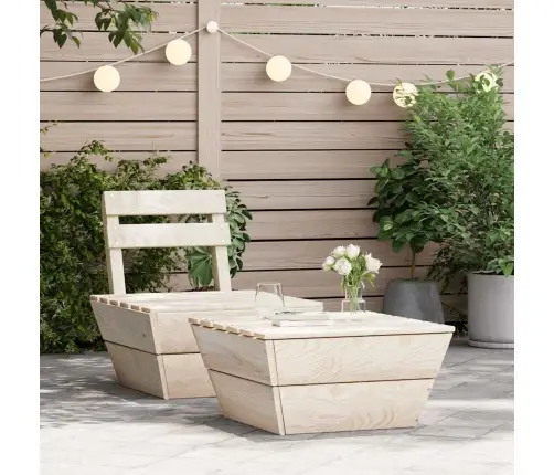 2-Daļīgs Dārza Atpūtas Mēbeļu Komplekts, Impregnēts Egles Koks Vidaxl