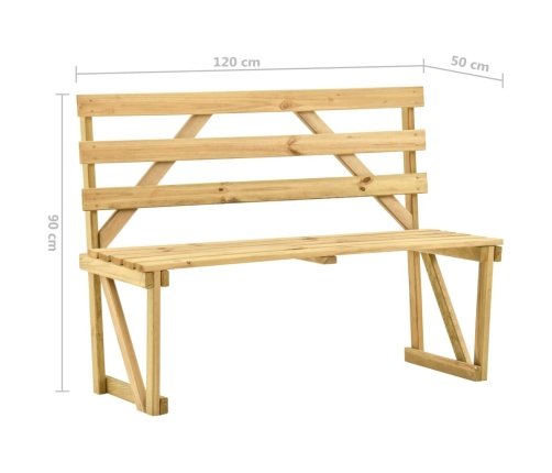 Dārza Sols, 120 Cm, Impregnēts Priedes Koks Vidaxl