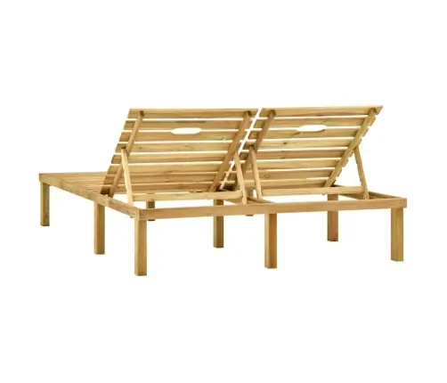 Divvietīgs Sauļošanās Zvilnis, Zaļi Impregnēts Priedes Koks Vidaxl