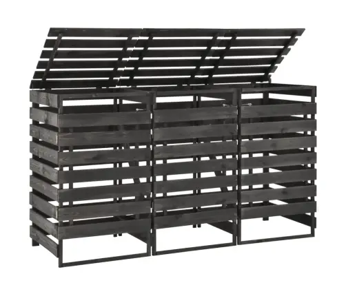 Triguba Konteinerių Pastogė, 210X75X121cm Pušies Masyvas