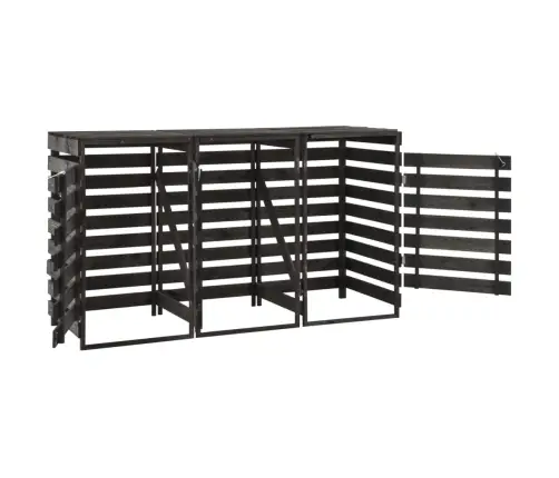 Triguba Konteinerių Pastogė, 210X75X121cm Pušies Masyvas