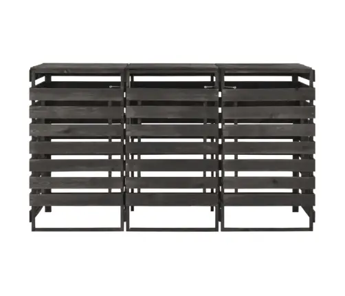 Triguba Konteinerių Pastogė, 210X75X121cm Pušies Masyvas