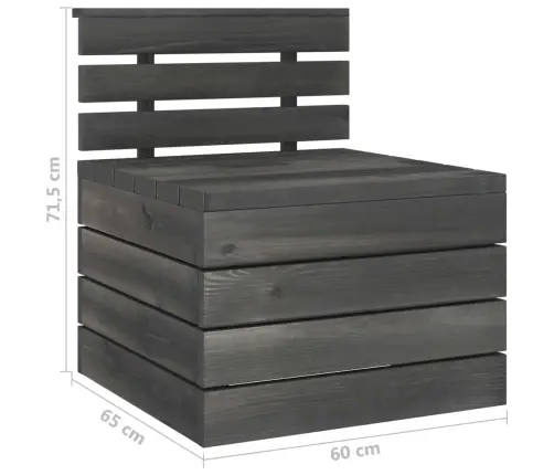 2-Daļīgs Dārza Palešu Mēbeļu Komplekts, Priedes Koks, Pelēks Vidaxl