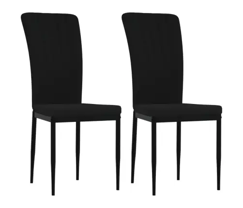 Valgomojo Kėdės, 2Vnt., Juodos Spalvos, Aksomas