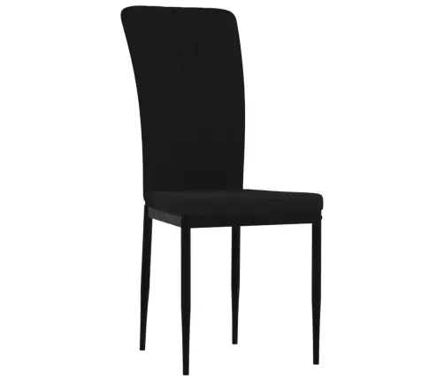 Valgomojo Kėdės, 2Vnt., Juodos Spalvos, Aksomas