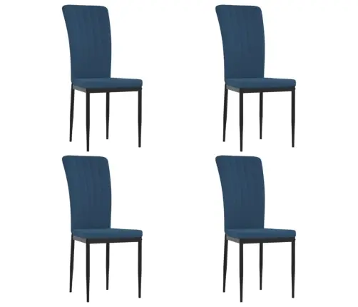 Virtuves Krēsli, 4 Gab., Zils Samts Vidaxl
