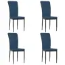 Virtuves Krēsli, 4 Gab., Zils Samts Vidaxl