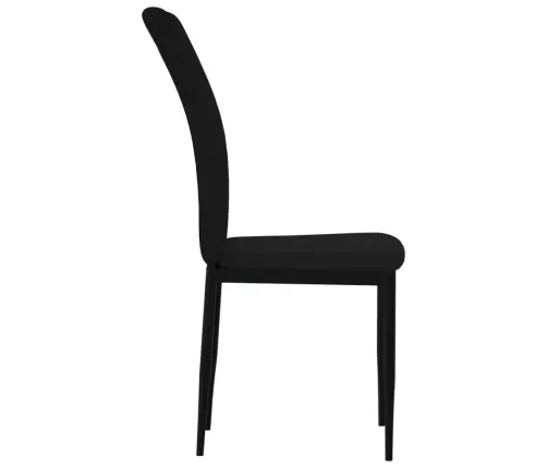 Virtuves Krēsli, 4 Gab., Melns Samts Vidaxl
