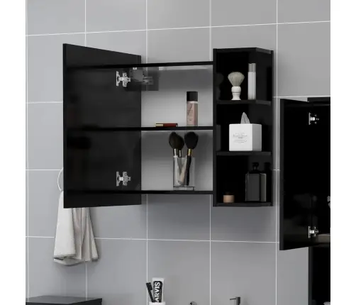 Vannitoa Peeglikapp Must 62,5X20,5X64 Cm Tehispuit