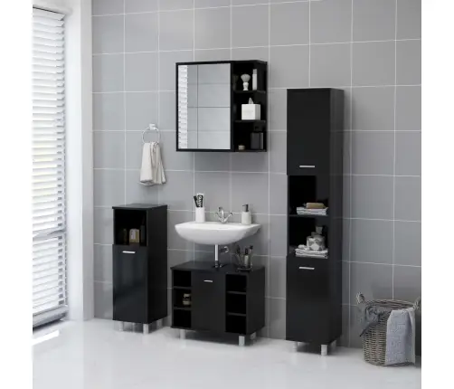 Vannitoa Peeglikapp Must 62,5X20,5X64 Cm Tehispuit