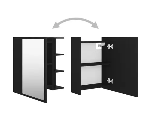 Vannitoa Peeglikapp Must 62,5X20,5X64 Cm Tehispuit