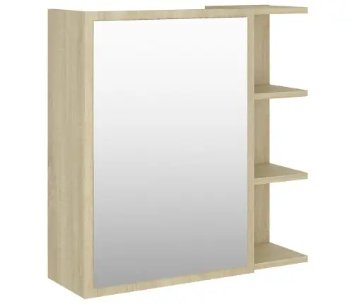 Vannasistabas Spoguļskapītis, Ozolkoka Krāsa, 62,5X20,5X64 Cm Vidaxl