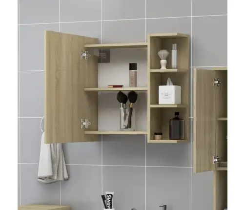 Vannasistabas Spoguļskapītis, Ozolkoka Krāsa, 62,5X20,5X64 Cm Vidaxl