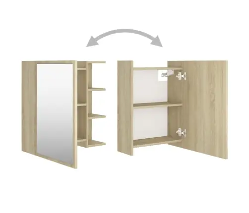 Vannasistabas Spoguļskapītis, Ozolkoka Krāsa, 62,5X20,5X64 Cm Vidaxl